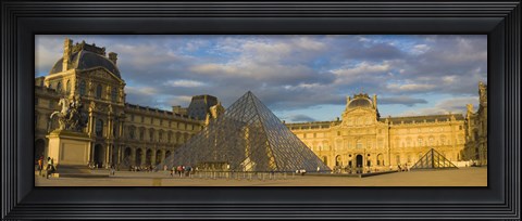 Framed Pyramid structure, Louvre Museum, Paris, France Print