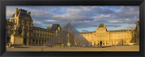 Framed Pyramid structure, Louvre Museum, Paris, France Print