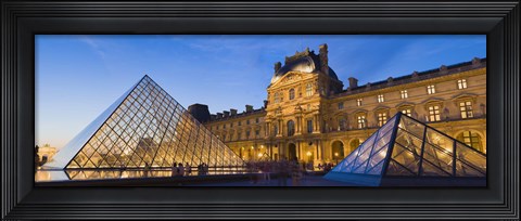Framed Pyramids in front of a museum, Louvre Pyramid, Musee Du Louvre, Paris, Ile-de-France, France Print