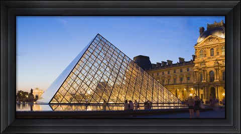 Framed Pyramid in front of the Louvre Museum, Paris, France Print