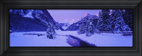 Framed Lake in winter with mountains in the background, Lake Louise, Banff National Park, Alberta, Canada Print