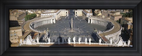 Framed High angle view of a town square, St. Peter&#39;s Square, Vatican city, Rome, Lazio, Italy Print