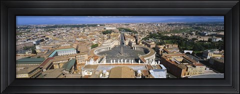 Framed Overview of the historic centre of Rome and St. Peter&#39;s Square, Vatican City, Rome, Lazio, Italy Print