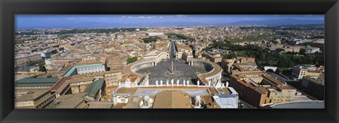 Framed Overview of the historic centre of Rome and St. Peter&#39;s Square, Vatican City, Rome, Lazio, Italy Print