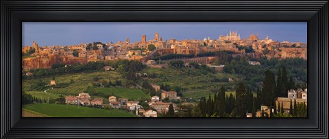 Framed High angle view of a cityscape, Orvieto, Umbria, Italy Print