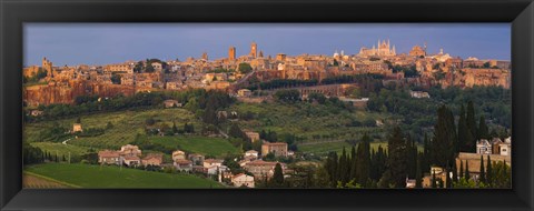 Framed High angle view of a cityscape, Orvieto, Umbria, Italy Print