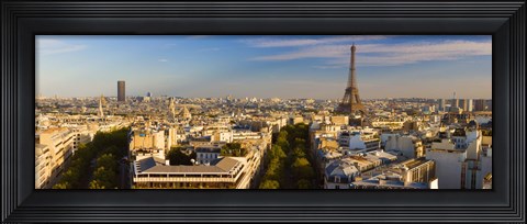 Framed Cityscape with Eiffel Tower in background, Paris, Ile-de-France, France Print
