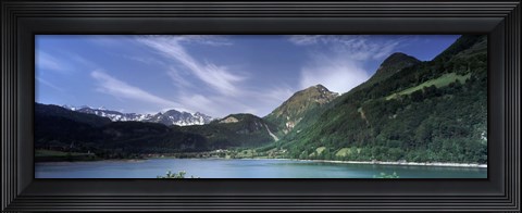 Framed Mountains at the lakeside, Lungerersee, Lungern, Obwalden Canton, Switzerland Print