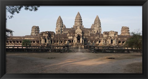 Framed Facade of a temple, Angkor Wat, Angkor, Siem Reap, Cambodia Print