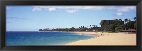 Framed Condominium on the beach, Maui, Hawaii, USA Print