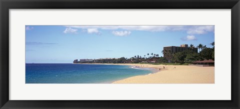 Framed Condominium on the beach, Maui, Hawaii, USA Print