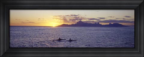 Framed Sea at sunset, Moorea, Tahiti, Society Islands, French Polynesia Print