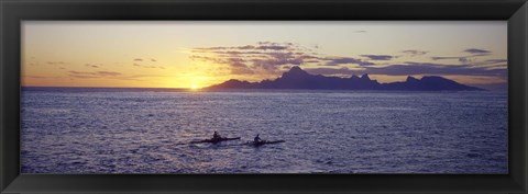 Framed Sea at sunset, Moorea, Tahiti, Society Islands, French Polynesia Print