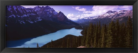 Framed Mountain range at the lakeside, Banff National Park, Alberta, Canada Print