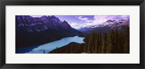 Framed Mountain range at the lakeside, Banff National Park, Alberta, Canada Print