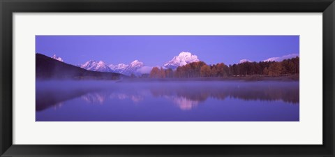 Framed Reflection of mountains in a river, Oxbow Bend, Snake River, Grand Teton National Park, Teton County, Wyoming, USA Print