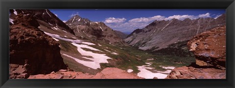 Framed Rock formations, Maroon Bells, West Maroon Pass, Crested Butte, Gunnison County, Colorado, USA Print