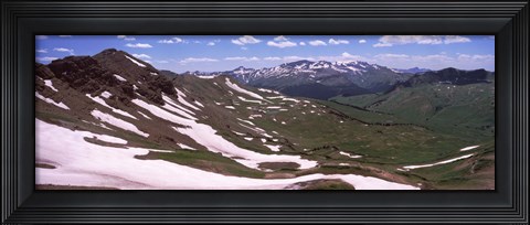 Framed Mountains covered with snow, West Maroon Pass, Crested Butte, Gunnison County, Colorado, USA Print