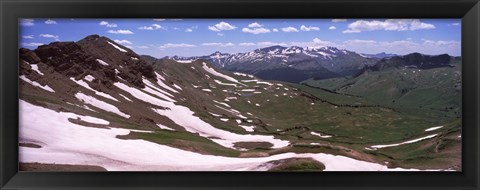 Framed Mountains covered with snow, West Maroon Pass, Crested Butte, Gunnison County, Colorado, USA Print