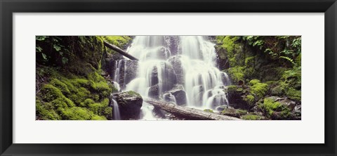 Framed Waterfall in a forest, Waheena Falls, Hood River, Oregon, USA Print