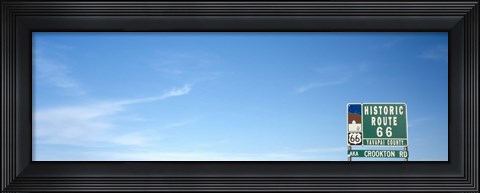 Framed Low angle view of a road sign board, Route 66, Arizona, USA Print