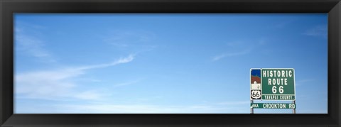 Framed Low angle view of a road sign board, Route 66, Arizona, USA Print