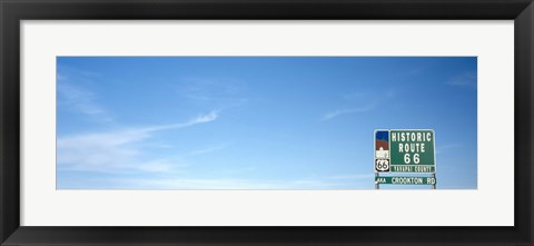 Framed Low angle view of a road sign board, Route 66, Arizona, USA Print