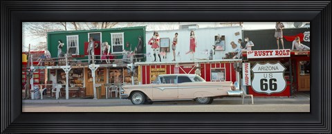 Framed Car on the road, Route 66, Arizona, USA Print