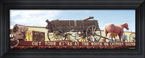Framed Low angle view of a horse cart statue, Route 66, Arizona, USA Print
