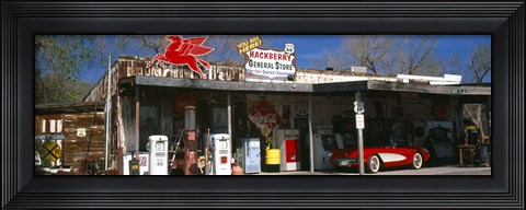 Framed Store with a gas station on the roadside, Route 66, Hackberry, Arizona Print
