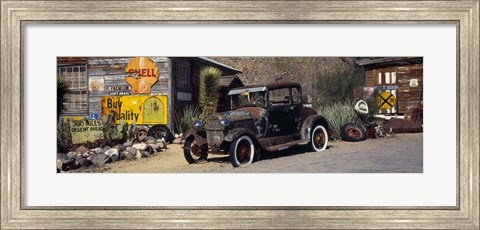 Framed Abandoned vintage car at the roadside, Route 66, Arizona Print