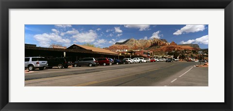 Framed Cars parked at the roadside, Sedona, Coconino County, Arizona, USA Print