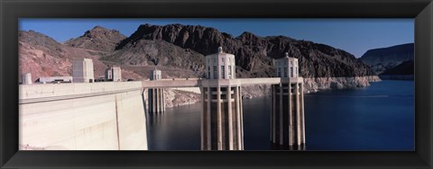 Framed Dam on the river, Hoover Dam, Colorado River, Arizona, USA Print