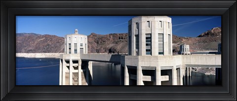 Framed Dam on a river, Hoover Dam, Colorado River, Arizona-Nevada, USA Print