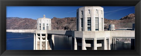 Framed Dam on a river, Hoover Dam, Colorado River, Arizona-Nevada, USA Print