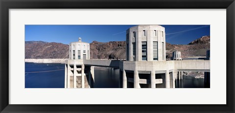 Framed Dam on a river, Hoover Dam, Colorado River, Arizona-Nevada, USA Print