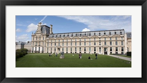 Framed Facade of a museum, Musee Du Louvre, Paris, Ile-de-France, France Print