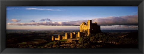 Framed Castle on a hill, Loarre Castle, Huesca, Aragon, Spain Print