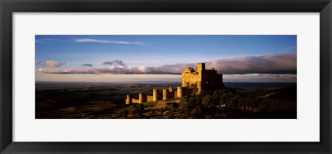 Framed Castle on a hill, Loarre Castle, Huesca, Aragon, Spain Print