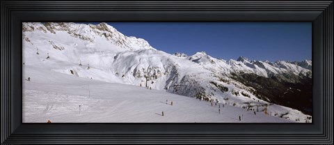 Framed Tourists in a ski resort, Sankt Anton am Arlberg, Tyrol, Austria Print