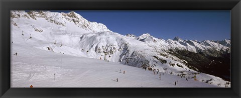 Framed Tourists in a ski resort, Sankt Anton am Arlberg, Tyrol, Austria Print