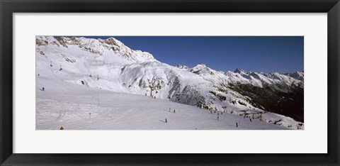 Framed Tourists in a ski resort, Sankt Anton am Arlberg, Tyrol, Austria Print