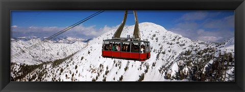 Framed Overhead cable car in a ski resort, Snowbird Ski Resort, Utah Print