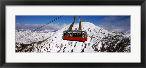 Framed Overhead cable car in a ski resort, Snowbird Ski Resort, Utah Print