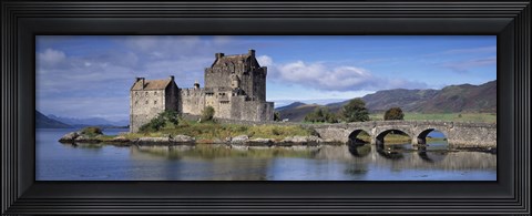 Framed Castle on an island, Eilean Donan, Loch Duich, Dornie, Highlands Region, Scotland Print