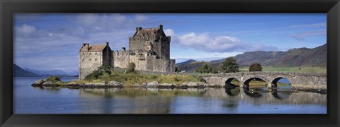 Framed Castle on an island, Eilean Donan, Loch Duich, Dornie, Highlands Region, Scotland Print