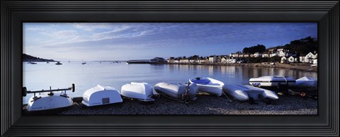 Framed Boats on the beach, Instow, North Devon, Devon, England Print