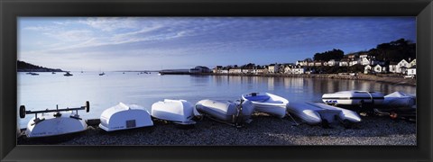 Framed Boats on the beach, Instow, North Devon, Devon, England Print