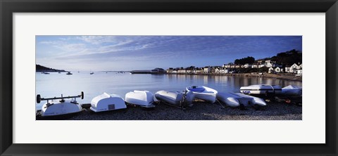 Framed Boats on the beach, Instow, North Devon, Devon, England Print