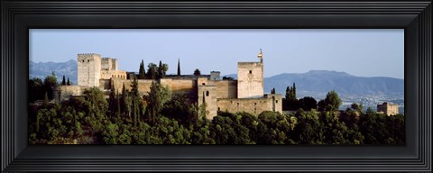 Framed Palace viewed from Albayzin, Alhambra, Granada, Granada Province, Andalusia, Spain Print